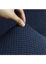 Stretch Fit 7 Seater Sofa Cover Set Navy Blue 3211 Combination Soft Brushed Fabric Couch Cover Full Coverage Furniture Protector Slipcover Seven Seater Fits on Standard and Recliner Sofa