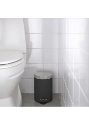 Waste Bin Soft Closing Lid Closes Smoothly And Quietly Dark Grey 3 L