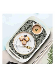 آر كاي صينية متوسطة بتصميم تجريدي 14x9.6 بوصة - أسود