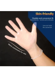 Generic-100 Pcs/Disposable Gloves Thick Powder-Free Rubber Latex Stretchy Gloves Sterile Food Safe Grade for Home Food Laboratory Use (M)