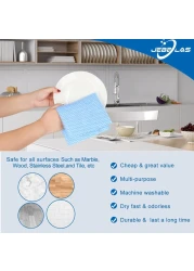 Marrkhor 50-Piece Reusable Kitchen Paper Towels All Purpose Cloths Kitchen Dish Cloths Absorbent Original Kitchen Towels Disposable Kitchen Rags Disposable Cloths Cleaning Wipe Sheets Blue