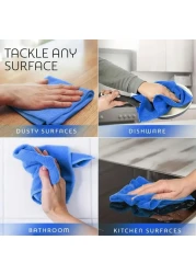Fabienne 12-PC Microfiber Cleaning Towel Set 30x30cm Wash clothes Durable &amp; Washable 330 GSM Cleaning Cloths for Kitchen, Bathroom Cleaning All Purpose Microfiber Towel Multicolour