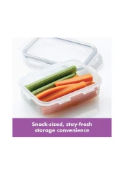 لوك أند لوك كلاسيك حافظة طعام بلاستيكية مستطيلة الشكل _شفاف/أزرق_ 360 ملل