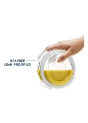 Borosil Glass Klip Round Shaped Food Storage Container 400ml