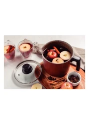 ترامونتينا باريس غلاية حليب مع غطاء 14 سم - أحمر