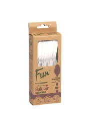 Fun Green Track Sukkar Spoons White 18 PCS