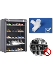 5-Layer Stylish Shoe Organizer, Shoe Rack for Entryway Hallway Storage Furniture with 5 Open Shelves Perfect for organizing shoes(Grey)