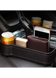 Yeasha,2 Pack Car Seat Gap Organizer Storage Box Cup Holder Car Console Side Pockets Pu Leather Cellphones Key Cards Sunglasses Small Items Car Interior Accessories