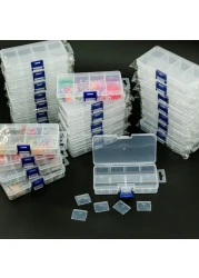 25Pack Small Plastic Storage Box Case Container Snackle Box with 8 Grid Dividers 245 x 52 x 97 for Beads Tackle Box Fishing Hooks Bobs Buttons Jewelry Grid Size 125 x 12 Party Favors