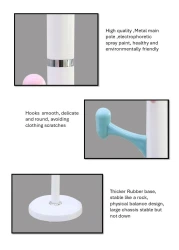 رف المعاطف Arfan القائم بذاته – علاقة ملابس معدنية مع 8 خطافات متعددة الألوان سهولة التجميع للمدخل وغرفة النوم والممر حامل المعاطف للقبعات والحقائب والملابس والمظلات (أبيض)