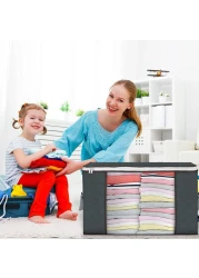 3-Pack Large Clothes Storage Bags Foldable Durable Space Savers with See-Through Window & Carry Handles Multi-Use Organizer Solutions