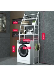 Generic-CK823 3 Tier Bathroom Laundry Washing Machine Shelf Rack White