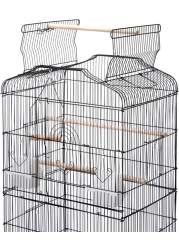 Egardenkart&reg; Open Play Top Bird cage with Rolling Stand for Cockatiel Sun Conure Parakeet (Black)