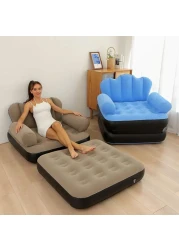 Multifunctional 5-in-1 Inflatable Sofa with L-shaped Armrest for indoor &amp; Outdoor