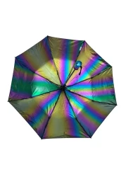 3 Fold Automatic Open Umbrella Black Inside PU Rainbow