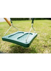 SwingNSlide NE 5041 StandUp Swing with 14 x 14 Swing Base and Coated Chains for Swing Set and Playset Green