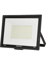 Geepas 300 W LED Flood Light, GESL55122, 27000 Lumens And 6500k Color Temperature, 80% Energy Efficient LED Light, Perfect For Outdoor Spaces, Sports Arenas, Parking Lot, Black - 2 Year Warranty