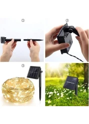 Solar String Lights 12M 100LED 8 Modes Solar Powered Lights for Home,Gardens, Patios,weddings and Parties (Warm White)