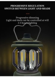 Xinzhen Vintage Rechargeable Camping Light, Classic Vintage Camping Lantern, Rechargeable Vintage Camping Light