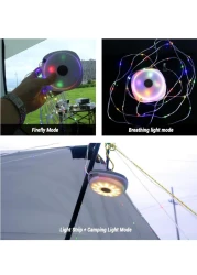 Camping Light 5 Lighting Modes Length 32.8 Ft Colorful Outdoor String Lights Retractable LED Strip Waterproof Rechargeable Portable Camping Lights For Camping