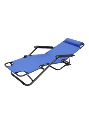 Generic 3 In 1 Foldable Beach Chair Blue 153X60X35Centimeter