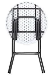 LANNY Home Granite Round Plastic Bar Height Folding Table ZY60H &Oslash;60cm*H110cm White