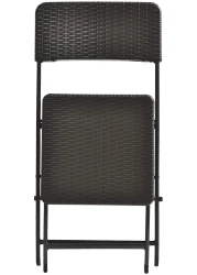 LANNY Folding Chair Ratten Design Plastic Patio/Garden Chair YC041 brown for Party Rsetaurant Outside/Outdoor Inside/Indoor Dining Kitchen