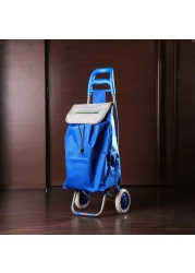 Royalford 34 L Shopping Trolley Bag- Rf11368 Multi-Purpose Utility Trolley Bag With Handles And Wheels Durable, Portable And Stylish Polyester Bag Large Space Perfect For Storing Things Blue