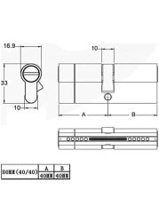 ABBASALI Door Lock Cylinder 70mm (35-35) with 5 Computer Keys (PACK OF 2PCS)