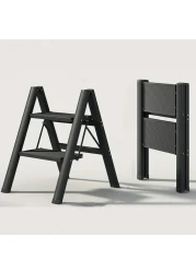 HEXAR&reg; Multipurpose Step Ladder Folding Ladder with Anti-Slip Pedal Folding Step Stool Portable Lightweight Foldable Stepladder for Home Kitchen Library Office 150 KG Capacity (2 STEPS)