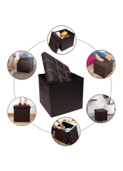 LAVISH Storage Ottoman Storage Stool Multifunctional Sofa Storage Box Storage Box Foldable Sorting Box Brown (Color : Brown Size : 38x38x38cm)