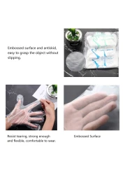 KKmoon-100Pcs Disposable Gloves Transparent Clear Thicken Soft Flexible Comfortable Protective Gloves for Kitchen Cooking Cleaning Restaurant Home Service