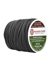 Mandala Crafts Tent Pole Shock Cord 18 Inch Black 3mm Thick Elastic Cord 55 YDS DIY Round Stretchy Cord Rope Heavy Duty Kayak Bungee Cord Stretch String