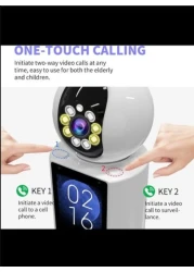 Home Security Cameras for Baby/Elder/Dog/Pet Camera, 4K Resolution,360&deg; Panoramic/2.8" Screen/Indoor Security Camera, Night Vision