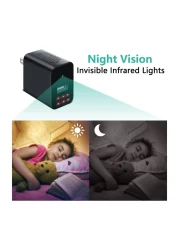 Smart Charger with Hidden Mini Camera - 1080P HD Wi-Fi mini Camera with Motion Detection, Night Vision, Compact Design for Discreet Home and Office Surveillance