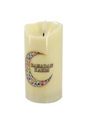 Ramadan Kareem Decorated LED Candle 7.5x15cm