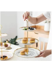 Aiwanto 3-Tier Cupcake Stand Tower Dessert Display Plate Serving Tray Dish Treat Stacked Pastry Fruit Serving Platter Carrier for Gift Tea Party Restaurant
