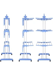 
GStorm Folding 3 Tier Clothes Drying Rack Rolling Blue