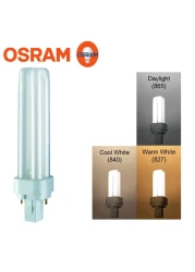 مصباح فلورسنت للديكور المنزلي من Osram Dulux D - 2 PIN تدفق مضيء - أبيض بارد 18 واط ، 4000 كيلو ، 1200 لومن - عبوة من 3