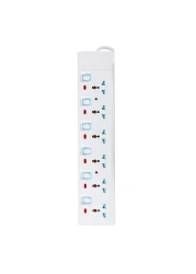 Geepas 6 Way Extension Socket 13A - Extension Lead Strip With 6 LED Indicators &amp; 6 Power Switches | Extra Long 3M Cord With Over Current Protected | Ideal For All Electronic Devices