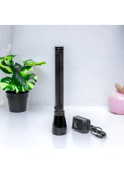 Olsenmark Rechargeable LED Flashlight OMFL2747 All Weather Waterproof Aluminum Body Torch Light 2000 M Real Range Distance LED Indicators 2 Years Warranty Lifetime Warranty for LED Bl