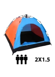 خيمة تخييم مزودة بتقنية الطقس، خيمة مقاومة للماء تتسع لـ 3 أشخاص، قماش مزدوج سميك وحقيبة حمل، يتم إعدادها في دقائق قليلة خيمة أوتوماتيكية للأماكن الخارجية (2 × 1.5 متر)