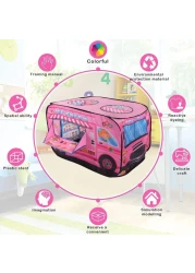 Kids Play Tent 2-4 Kids Open in Seconds Easy to Store Portable Ice Cream Truck Pop Up Play Tent Indoor Outdoor