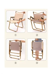 Dessini Portable Folding Camping Chair Lightweight Durable Picnic Fishing Chair beige/gold
