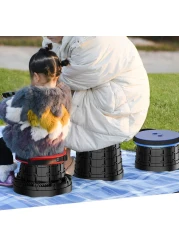 Tomshoo-Portable Retractable Stool Outdoor Safe Stable Folding Camping Fishing Chair