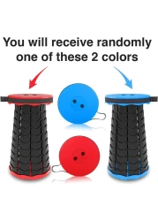 Generic Telescopic Camping Stool Portable Folding Seat Retractable Folding Compact Chair With Shoulder Strap Collapsible Travel Durable Stool Adjustable Lightweight Small Chair Red