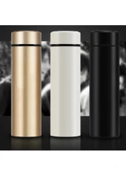 Generic-500ml Vacuum Thermos LED Temperature Display Water Bottle Stainless Steel Double Wall Insulated Cup Intelligent Travel Thermos Cup Coffee Mugs