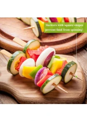 LAVISH Bamboo Skewers [100PCS,9 CM/3.5 Inch] , Sticks for Cocktail, Shish Kabab, Barbeque, Grilling, Appetizers, Food Picks, Wide Flat Paddle Wooden Sticks