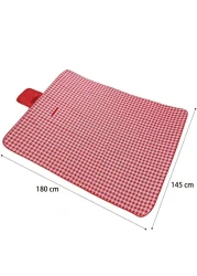 Waterproof Foldable Outdoor Camping Mat Widen Picnic Mat Plaid Beach Blanket Baby Multiplayer Tourist Mat 145X180cm,Red