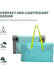 Portable Beach Lounge Chair, Backpack Reclining Beach Mat Chairs for Adults Lightweight with Storage Pouch for Camp/Lawn/Outdoor/Travel/Picnic/BBQ, Foldable Camping Sand Chairs